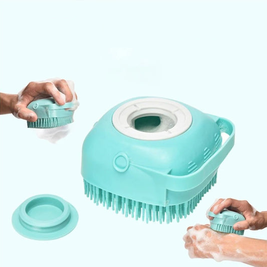 Silicone Pet Bath Brush & Shampoo Dispenser